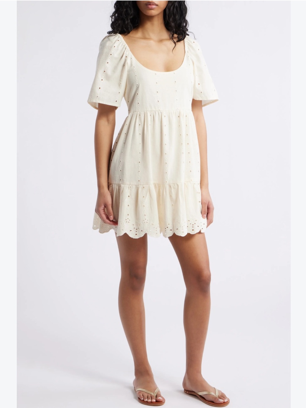 Rip curl San Carlos La Joya Embroidered Cotton & Linen Minidress size small